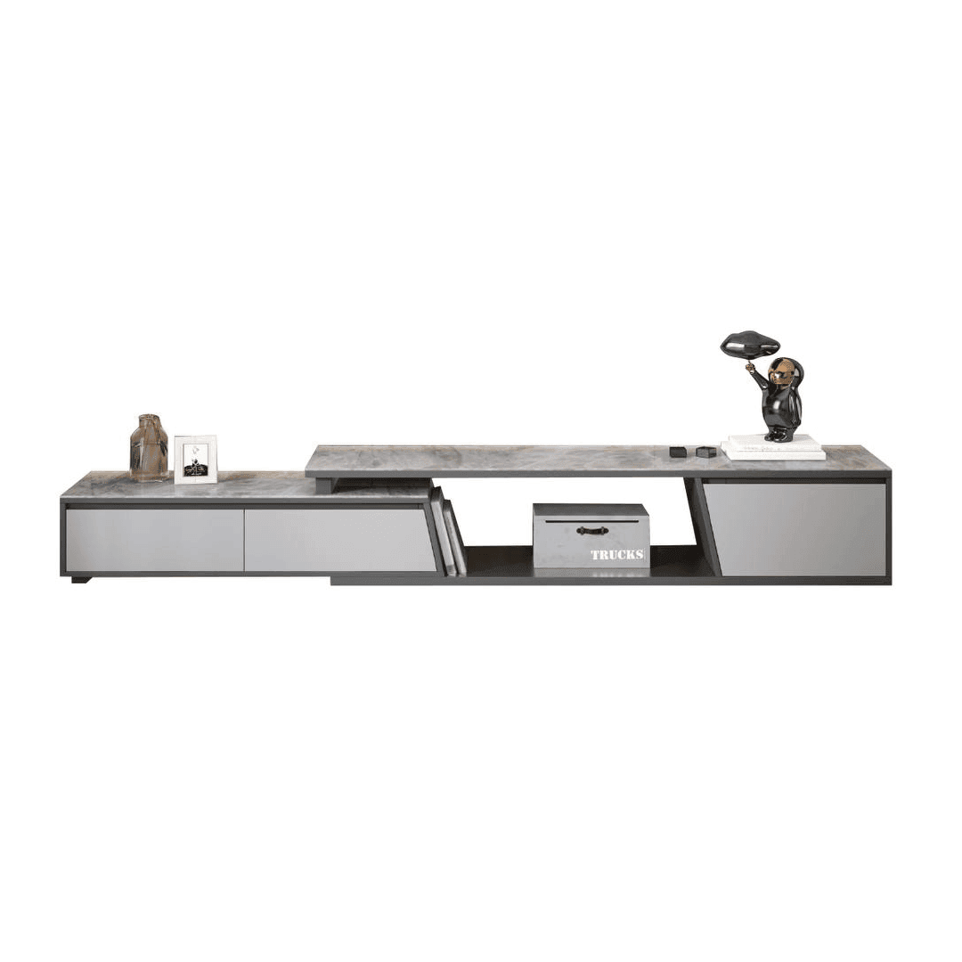 Megafurniture | Zion Glossy Sintered Stone Extendable TV Console | TV Console