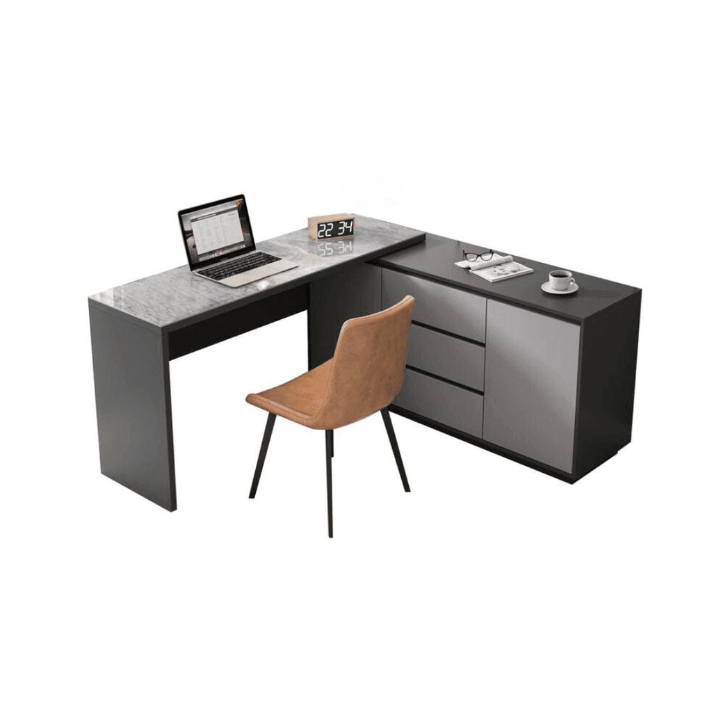 Zion Polished Sintered Stone Study Desk