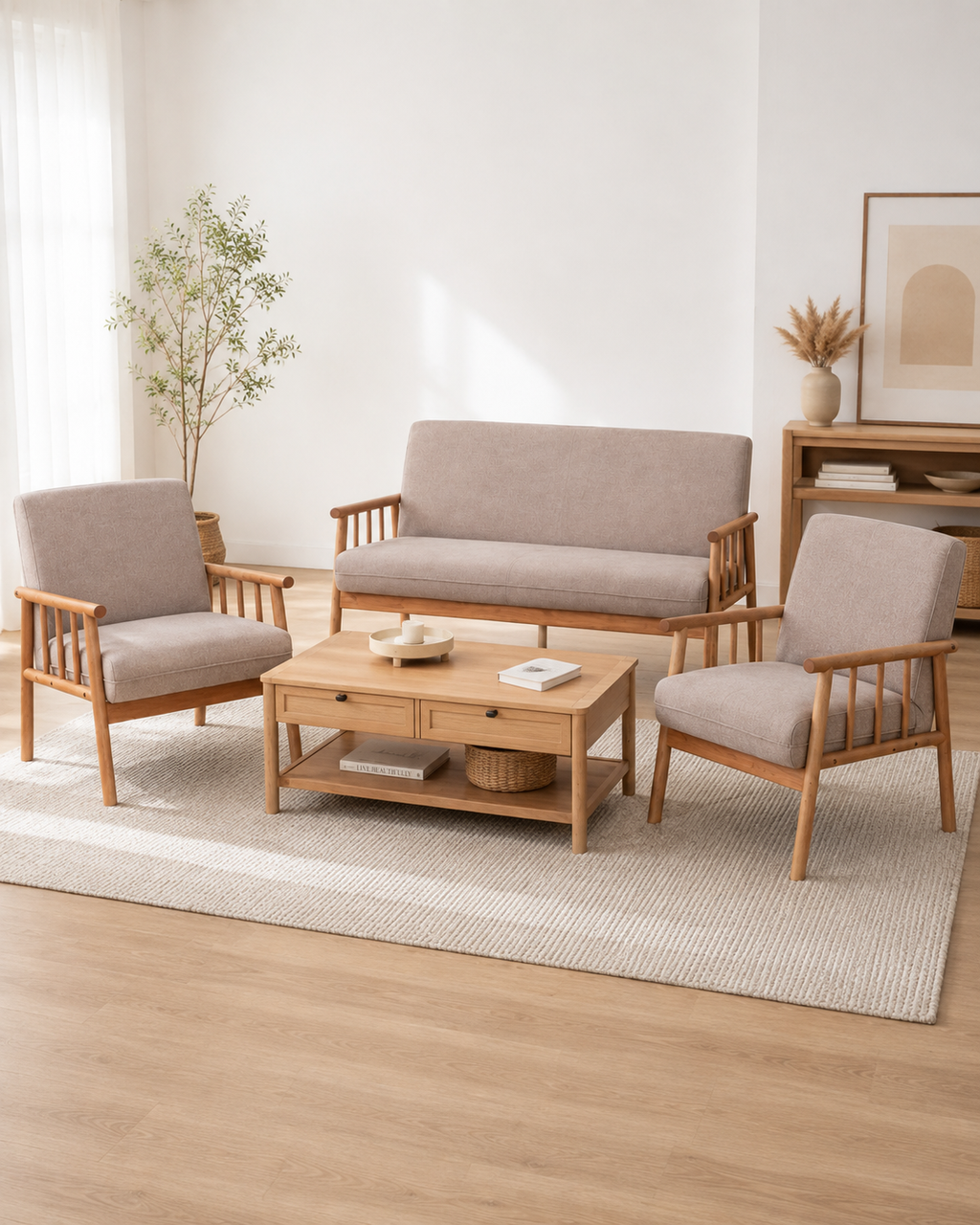 Arden Fabric Wooden Sofa