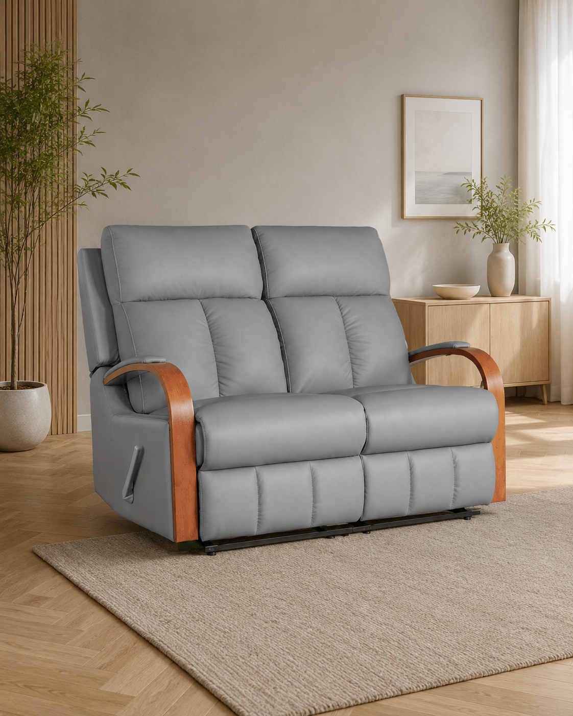Kirkwood Half Leather Recliner Sofa