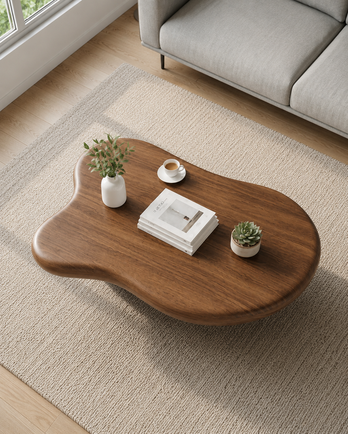 Pebble Walnut Coffee Table