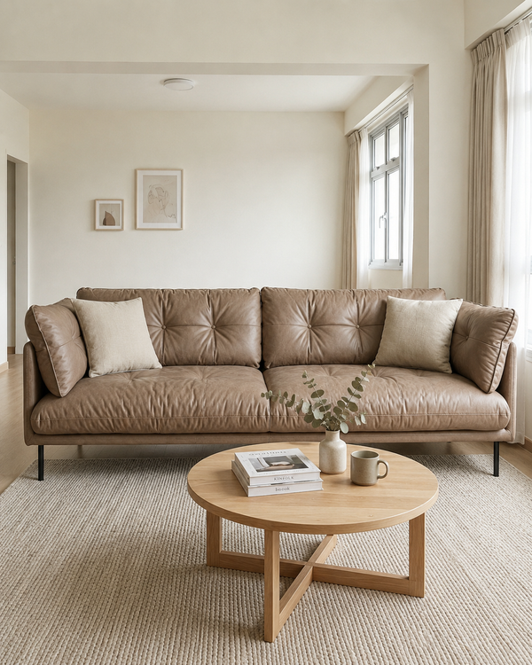 Dune Faux Leather Sofa