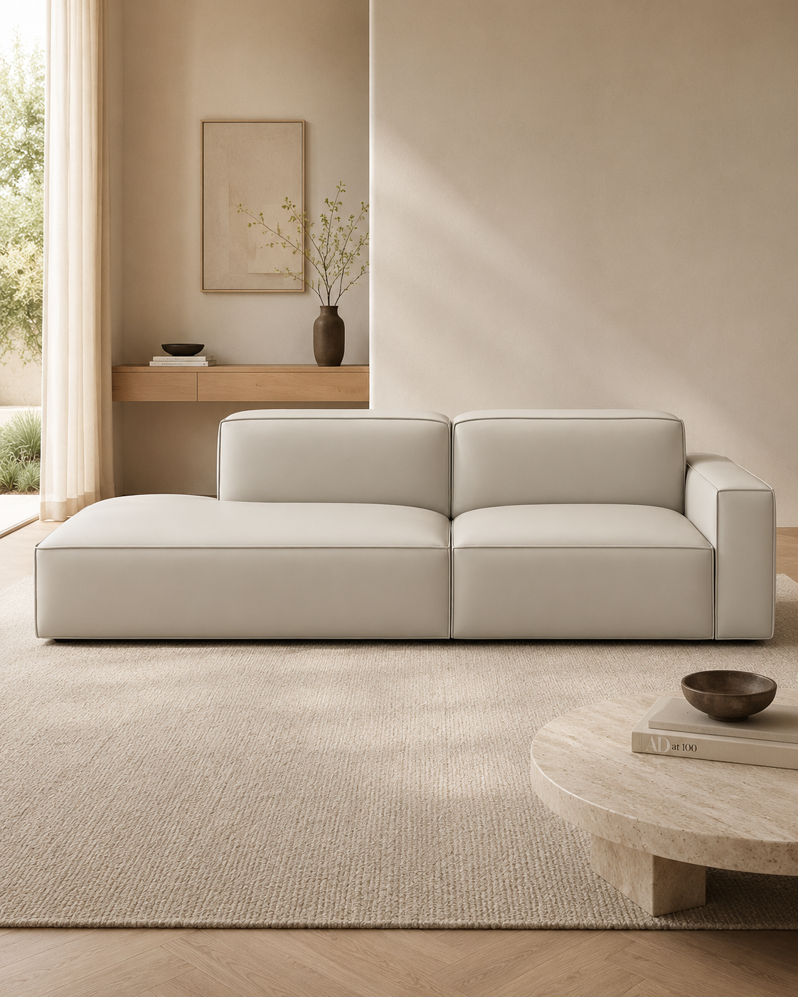 Farnham Genuine Leather Extended Sofa