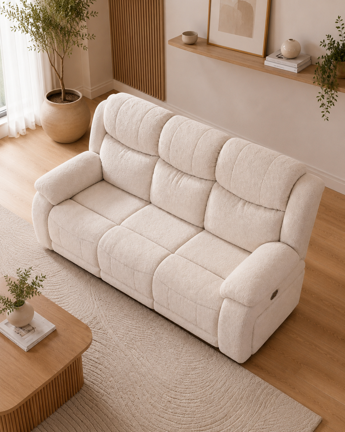 Sorano Teddy Fabric Recliner Sofa