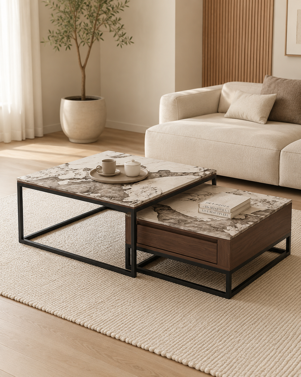 Soren Sintered Stone Nesting Coffee Table