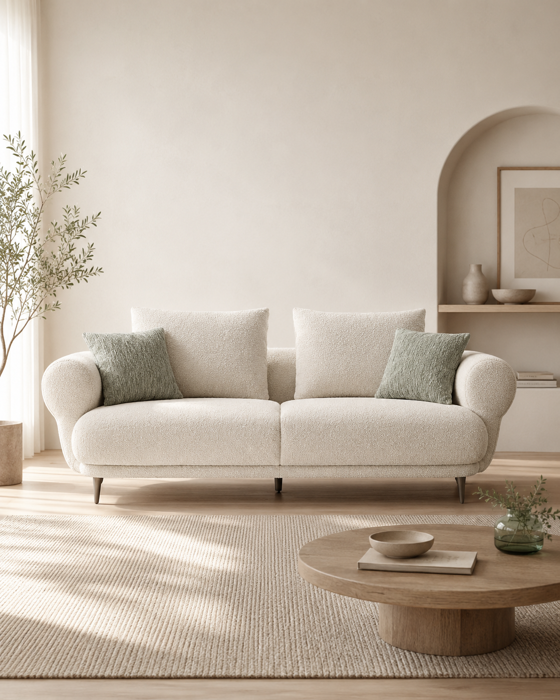 Halden Bouclé Fabric Sofa