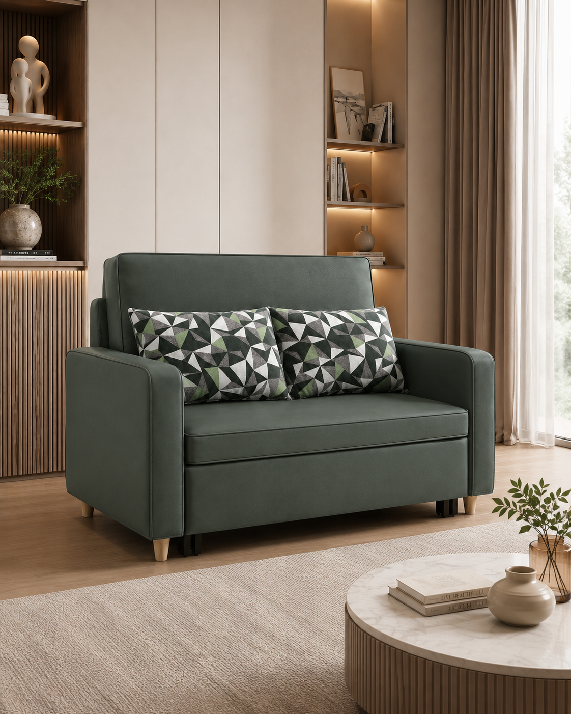 Sylven Tech Fabric Sofa Bed