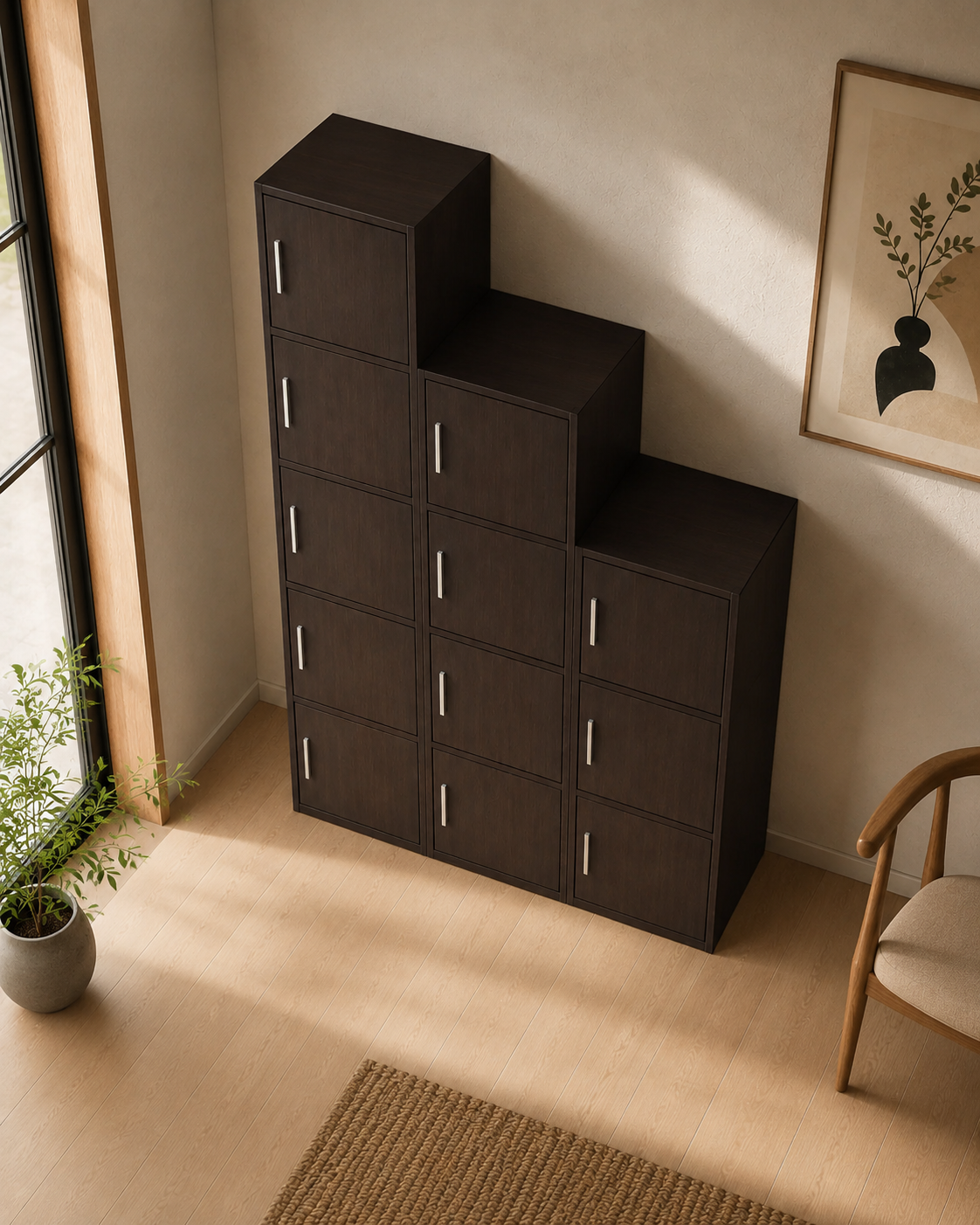 Dalen Walnut Storage Cabinet Set