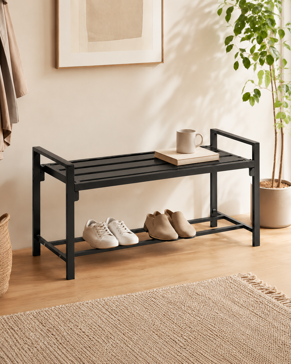 Onyx Metal Shoe Bench (120cm)