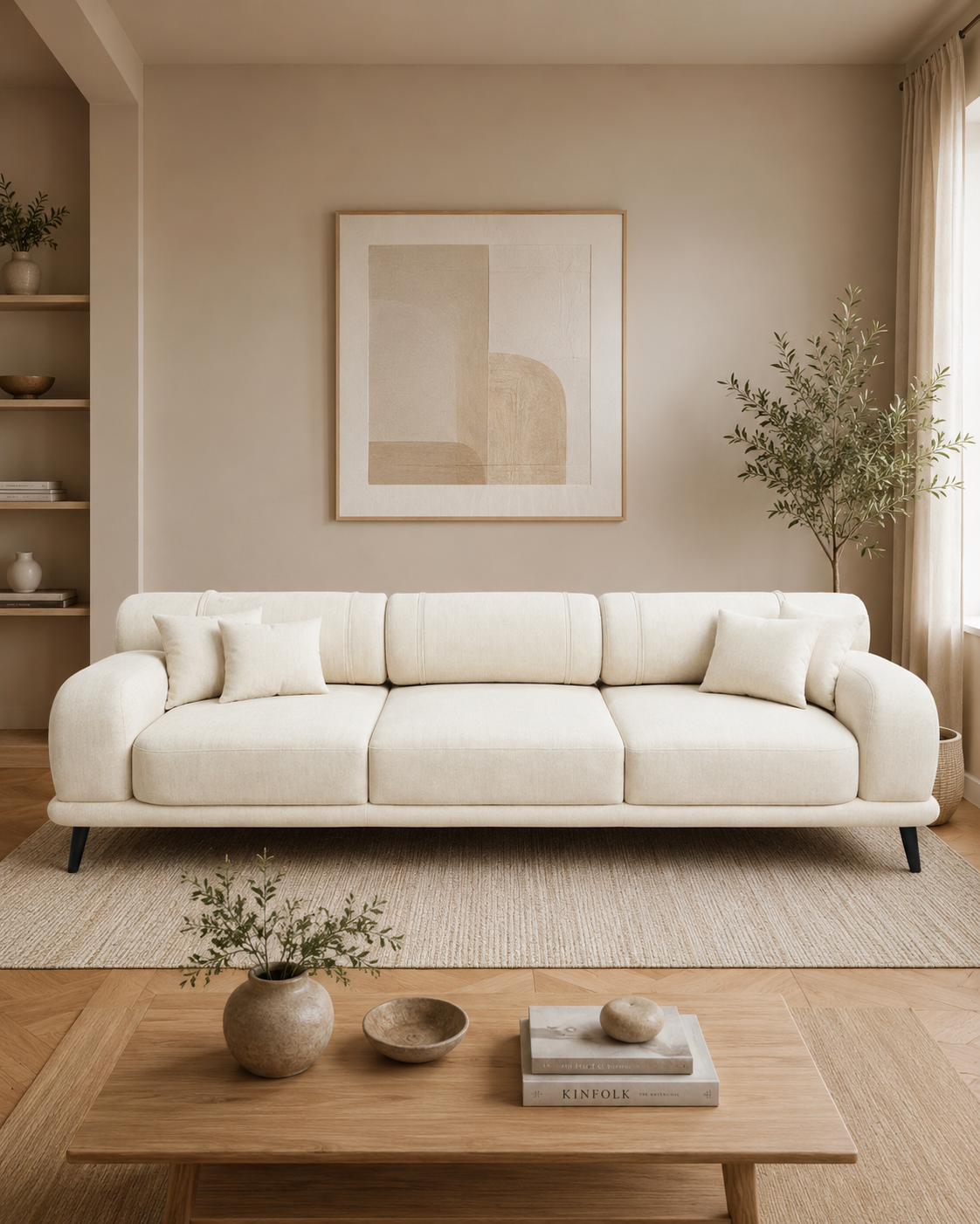 Evara Fabric Adjustable Backrest Sofa