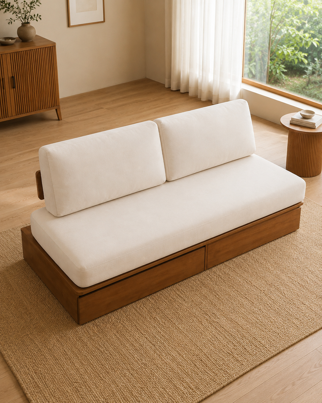 Elara Wooden Storage Sofa