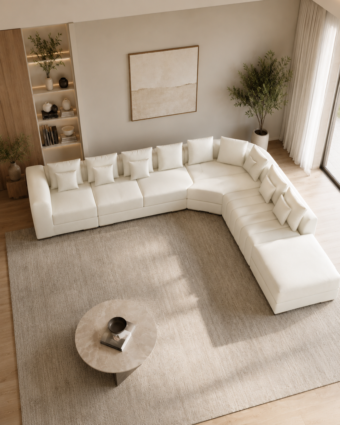 Ivora Fabric Corner Sectional Sofa