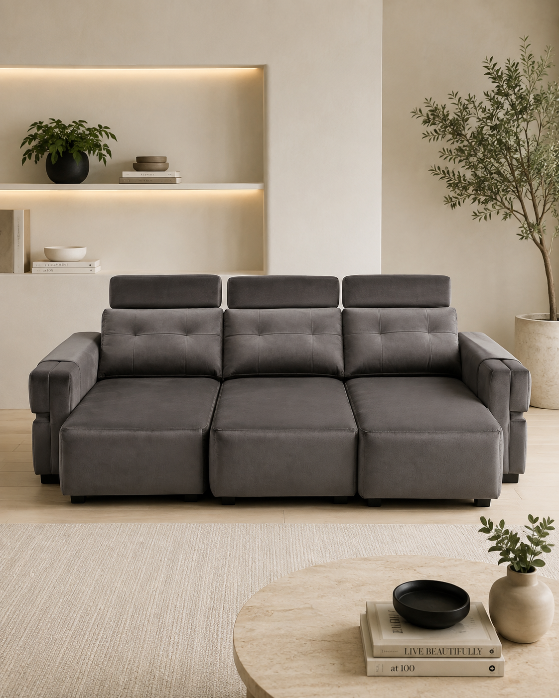 Penrose Fabric Electric Extended Seat Sofa