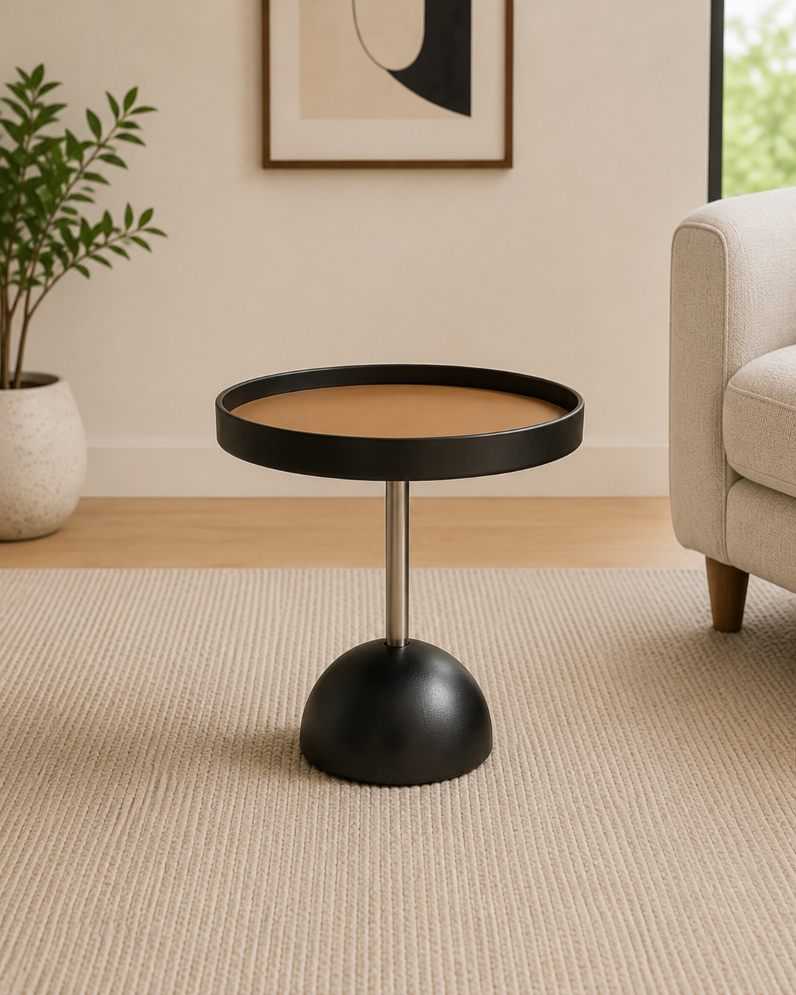 Aeris Saddle Leather Side Table