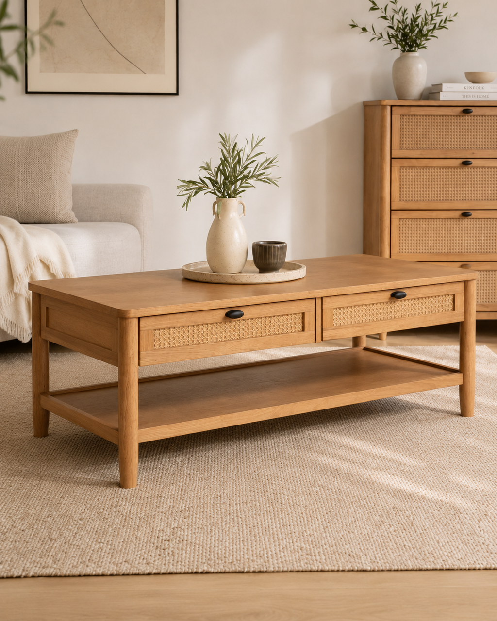 Haru Rattan Wooden Coffee Table