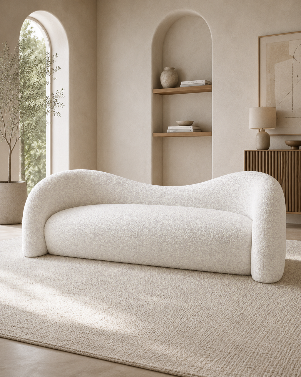 Ondelle Curved Fabric Sofa