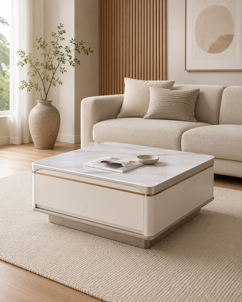 Aveline Microcrystalline Glass Coffee Table