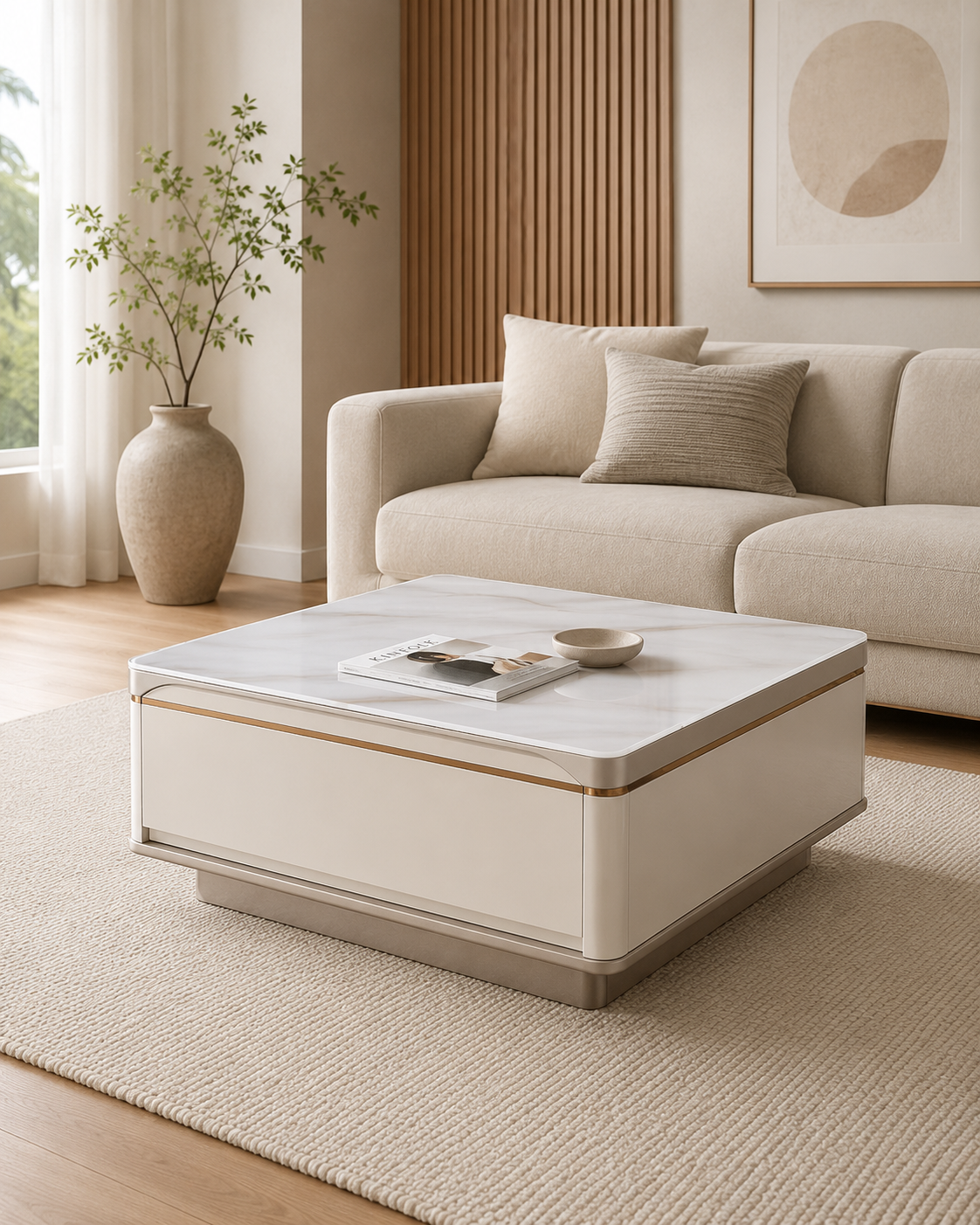 Aveline Microcrystalline Glass Coffee Table