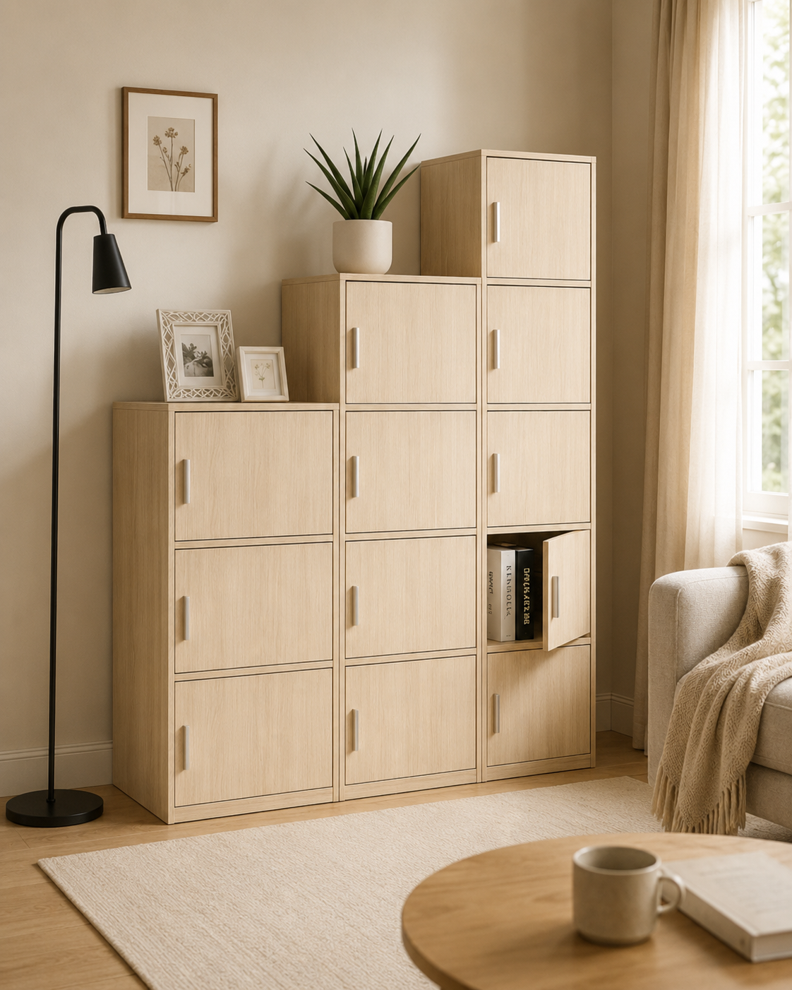 Lyra White Wash Storage Cabinet