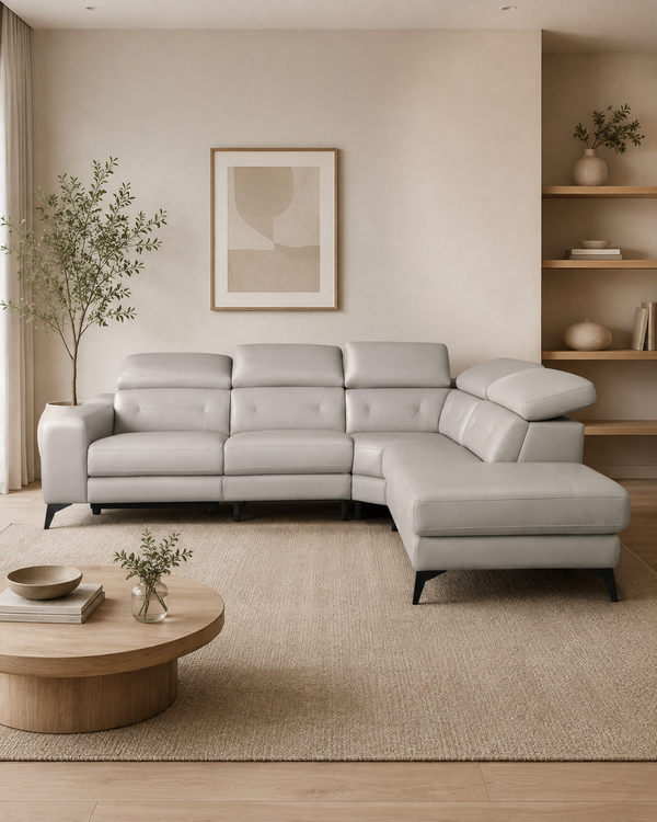 Bromley Genuine Leather Recliner Sectional Sofa