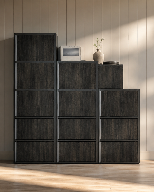 Noir Dark Oak Storage Cabinet Set