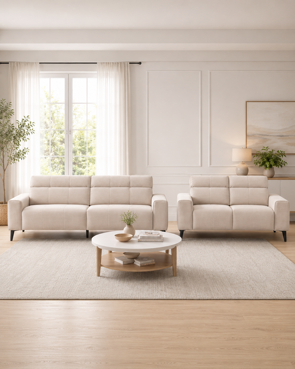 Perrin Fabric Adjustable Headrest Sofa Set