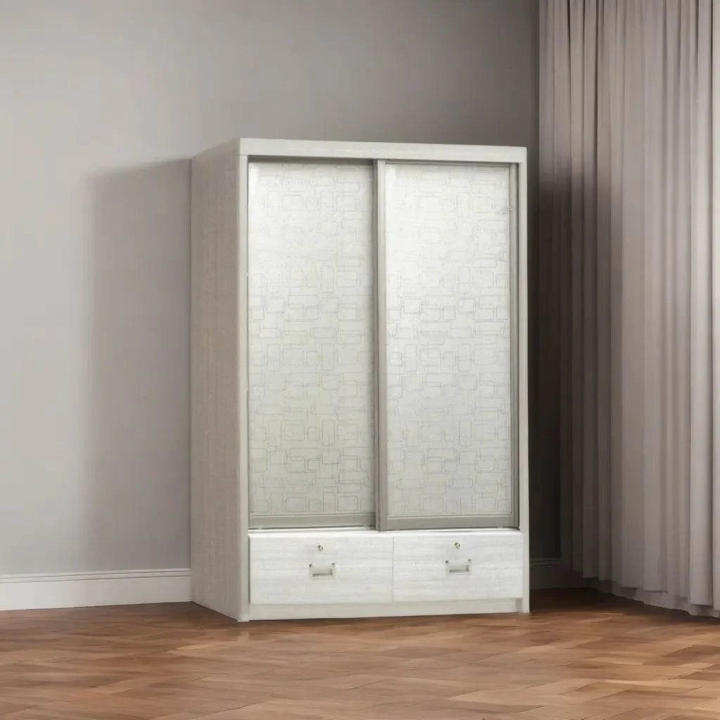 Megafurniture | Addy White Wash Sliding Wardrobe | Sliding Door Wardrobe