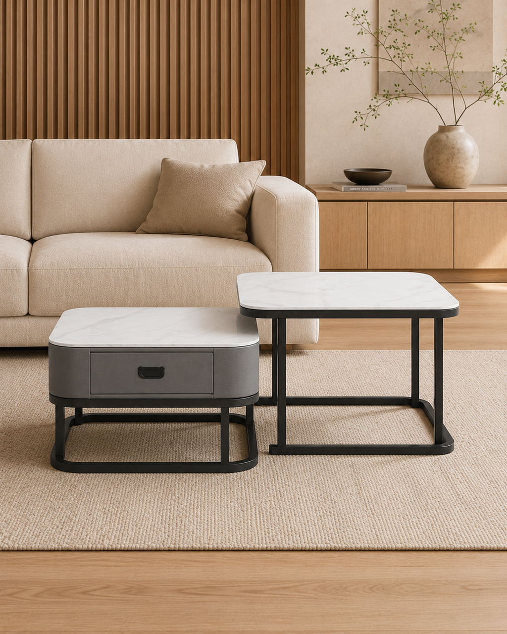 Ruelle Sintered Stone Nesting Coffee Table