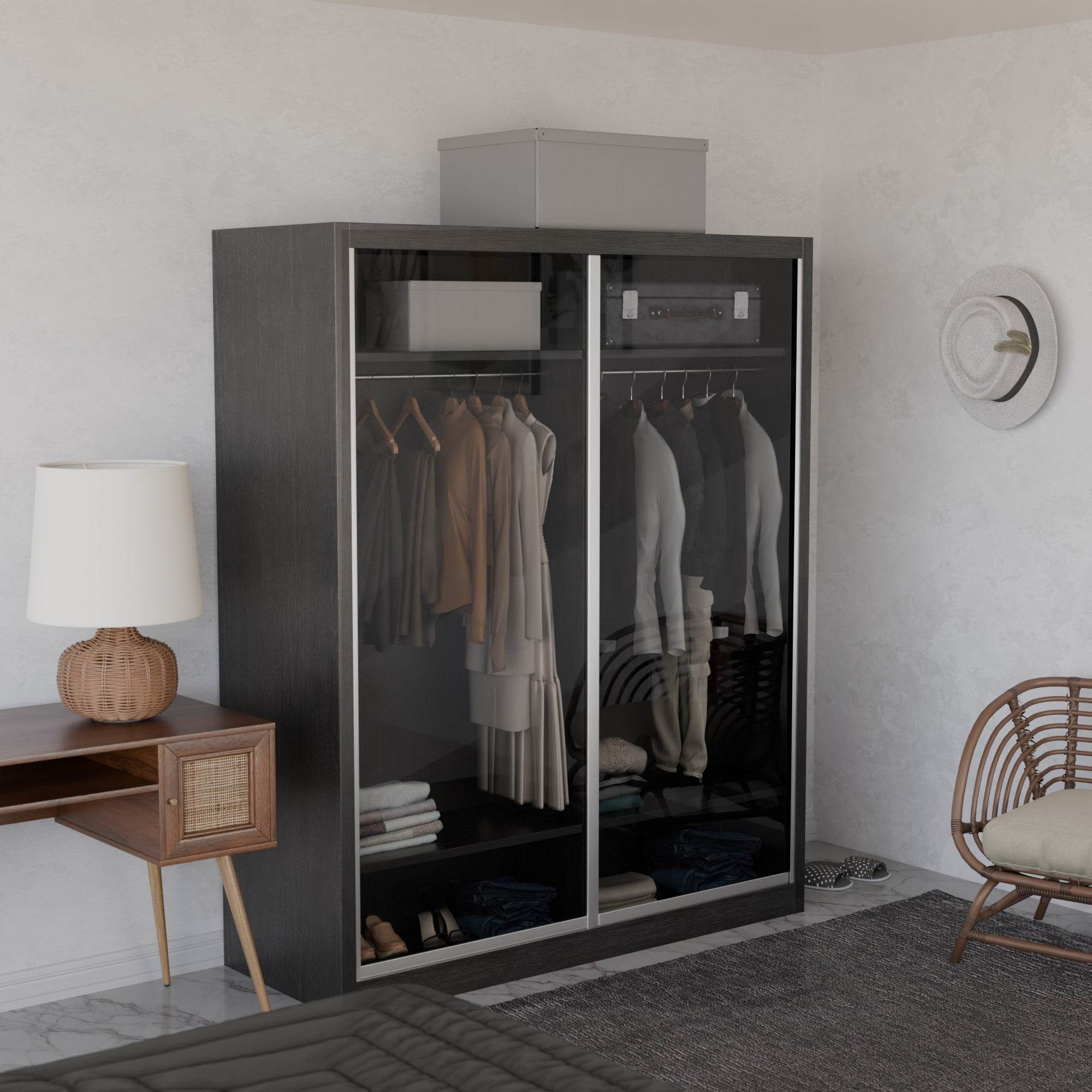 Amity Modular Wardrobe A02 (Clear Transparent Glass)