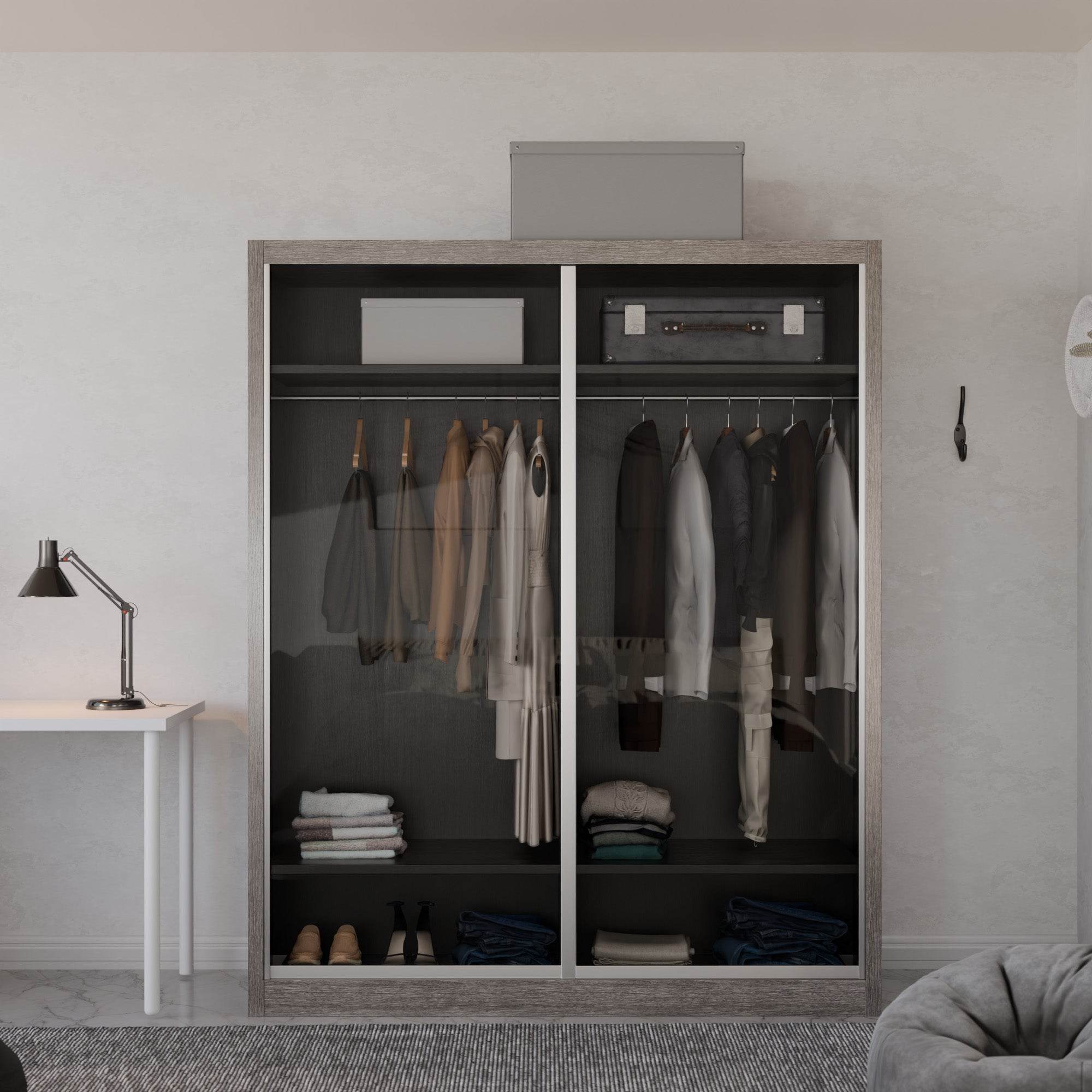 Amity Modular Wardrobe A02 (Clear Transparent Glass)