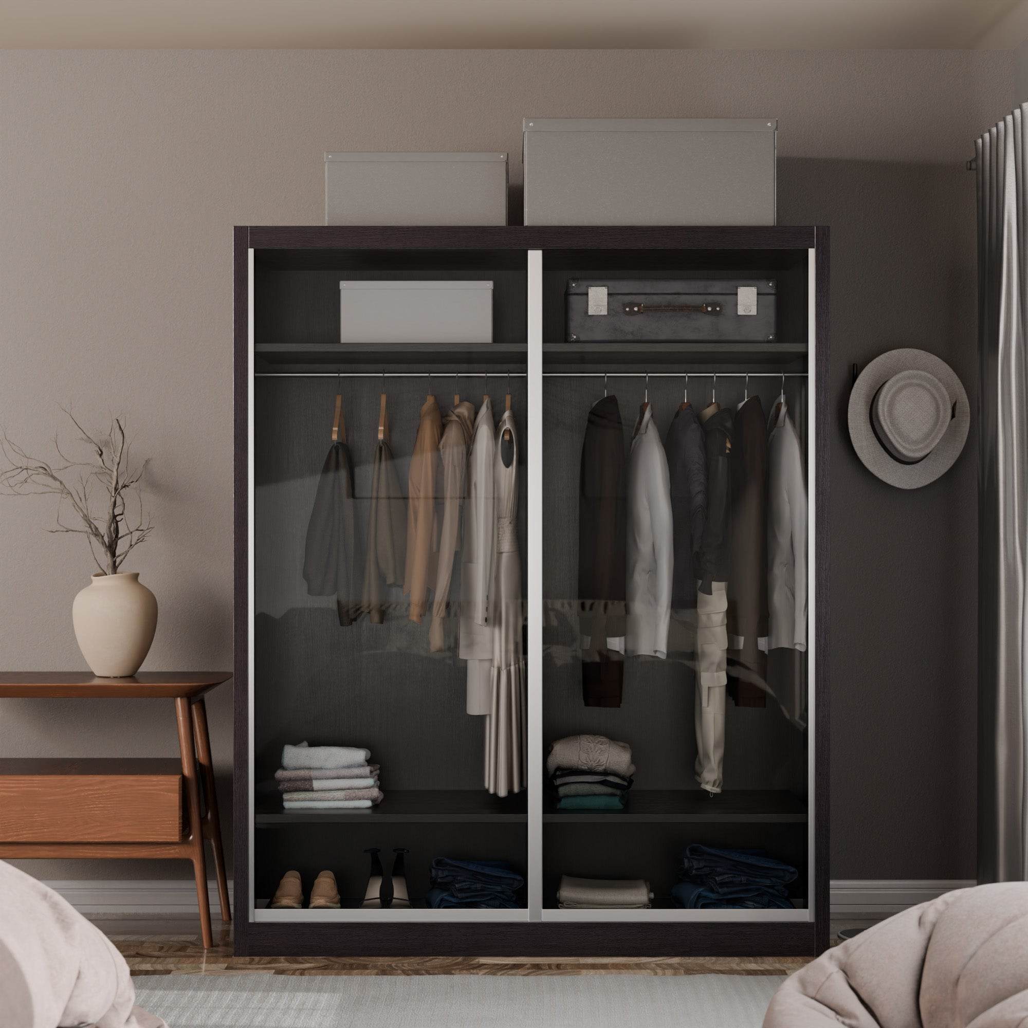 Amity Modular Wardrobe A02 (Clear Transparent Glass)
