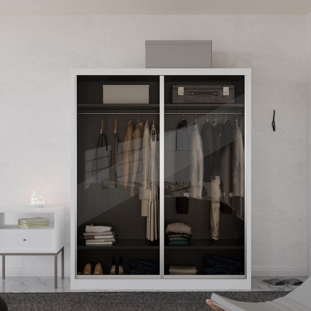Megafurniture | Amity Modular Wardrobe A04 (Tinted Clear Glass) | Modular Wardrobe