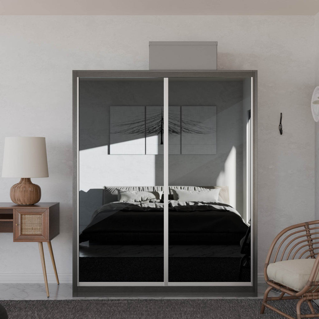 Amity Modular Wardrobe A06 (Grey Mirror)