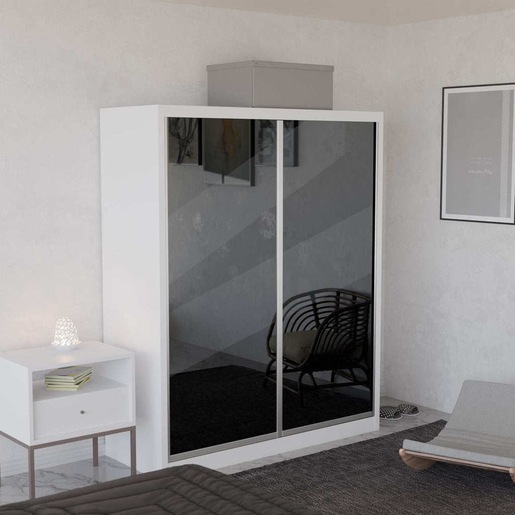 Amity Modular Wardrobe A06 (Grey Mirror)