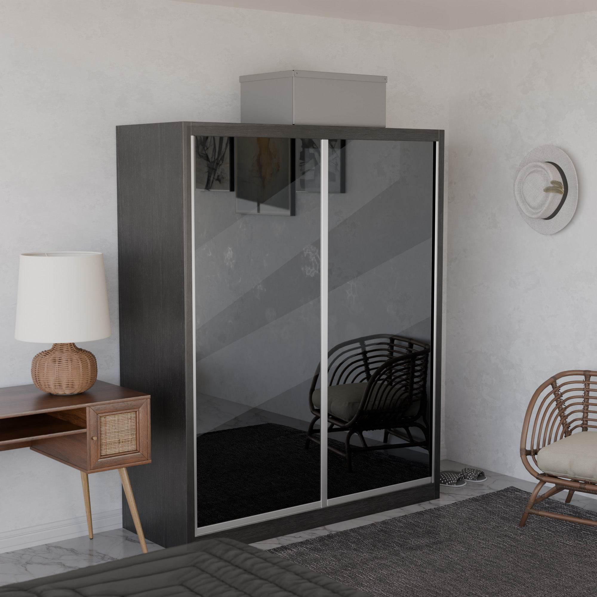 Amity Modular Wardrobe A06 (Grey Mirror)