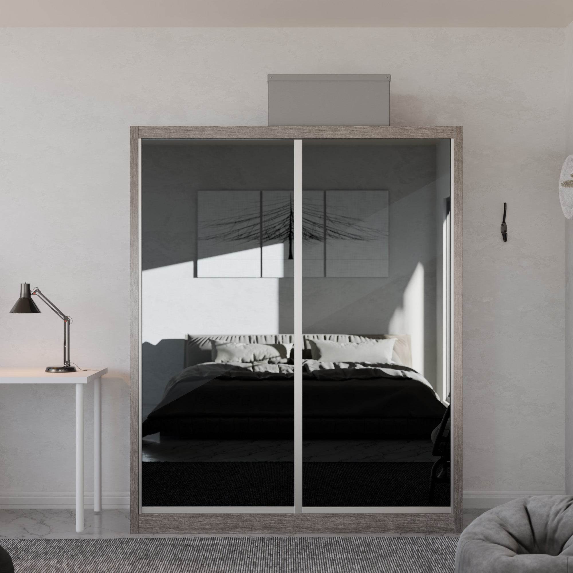 Amity Modular Wardrobe A06 (Grey Mirror)