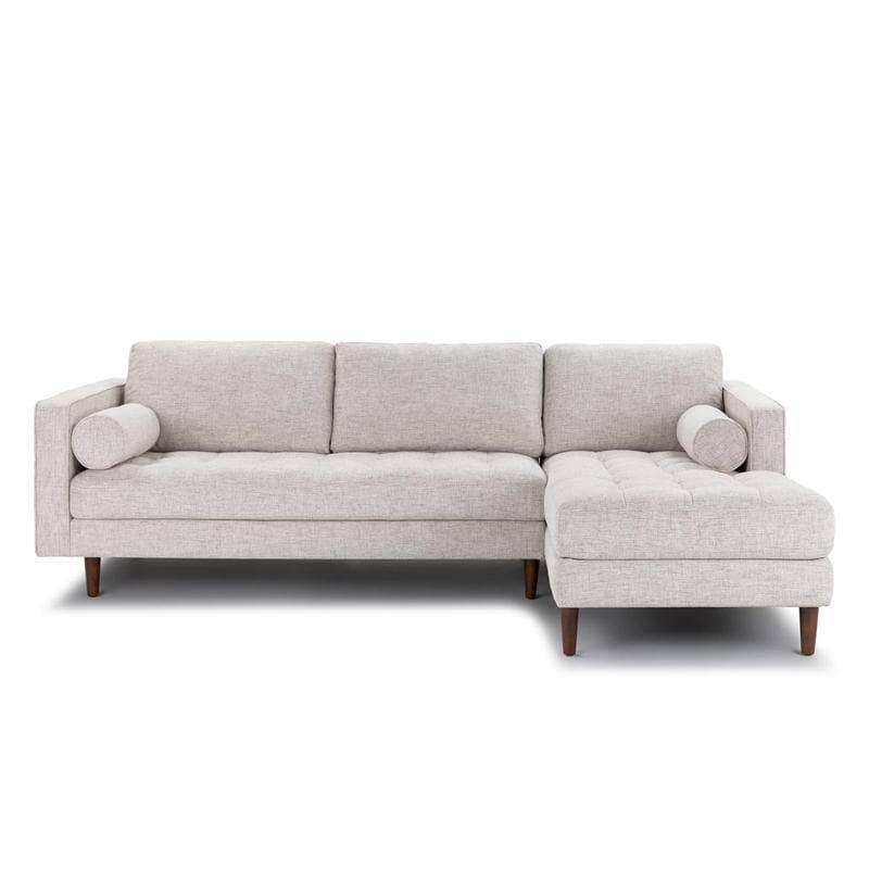 Ashla L-Shape Grey Fabric Sofa