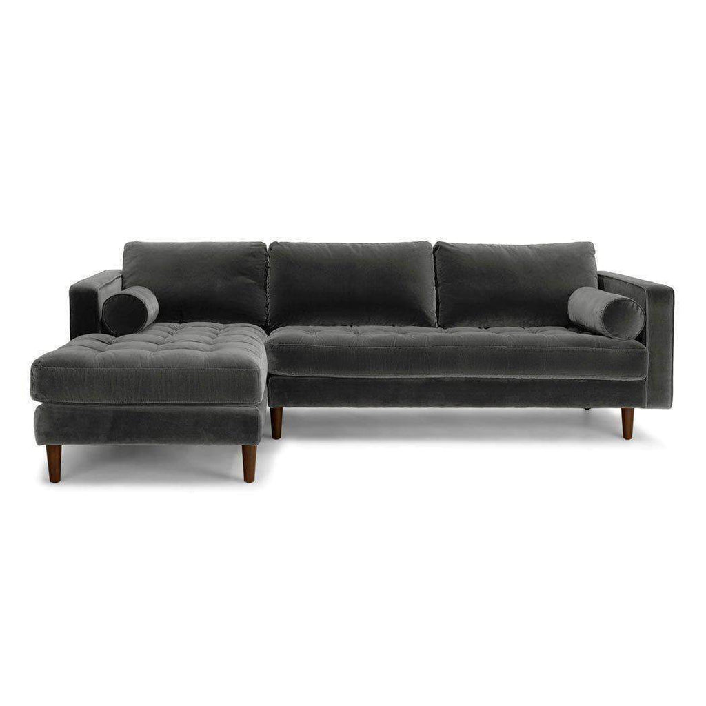 Ashla L-Shape Velvet Fabric Sofa