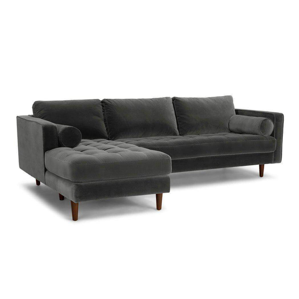 Ashla L-Shape Velvet Fabric Sofa