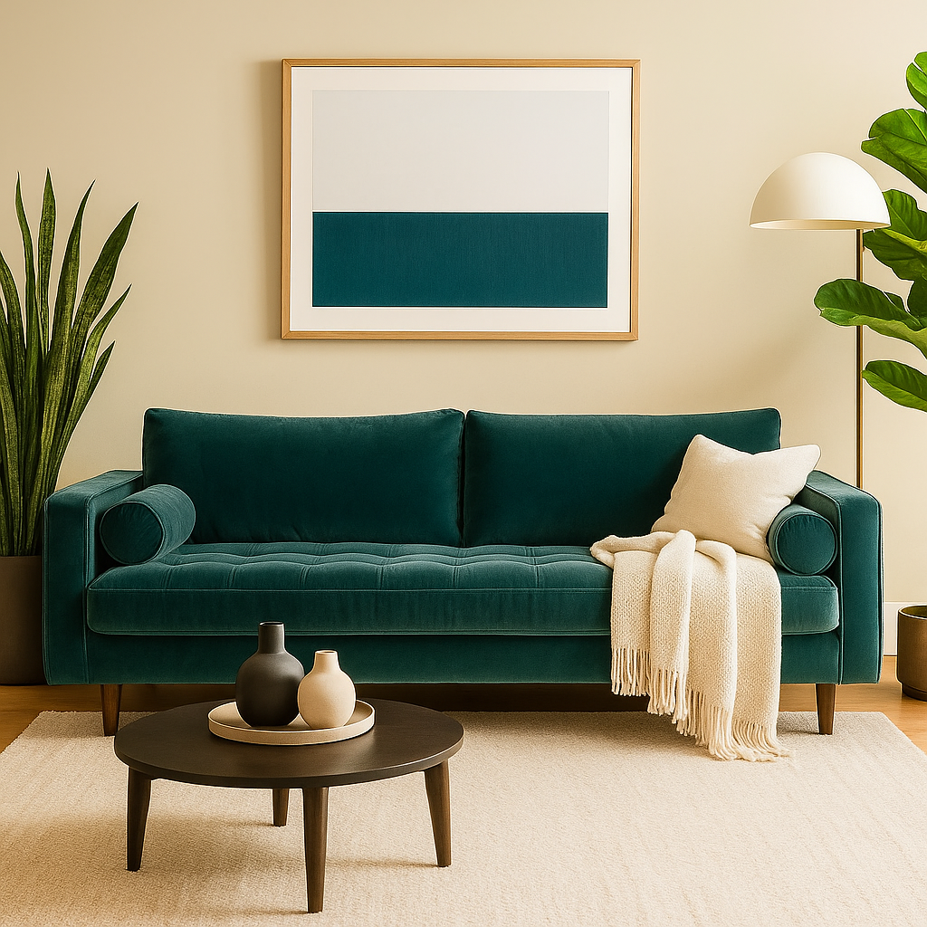 Ashla Velvet Fabric Sofa