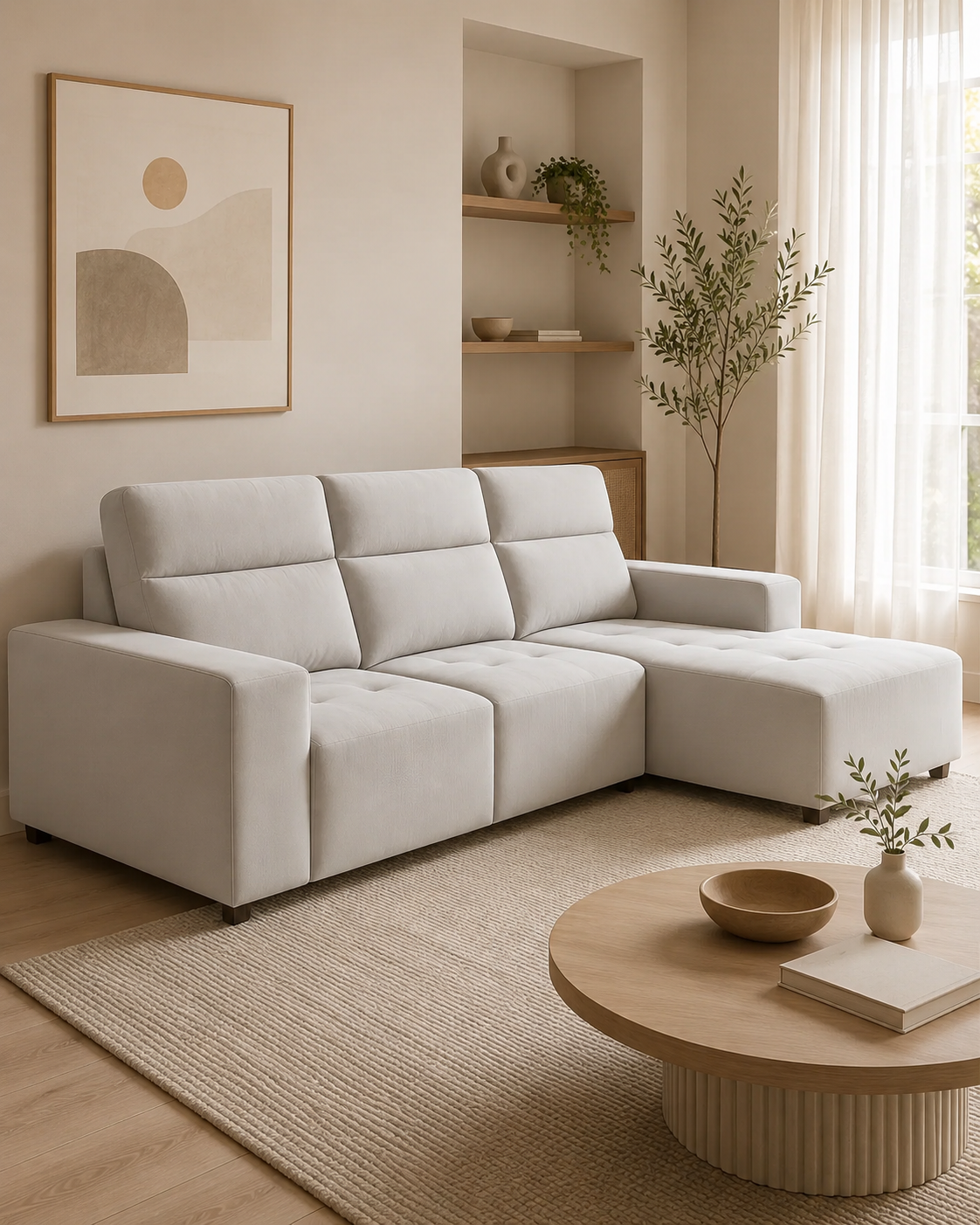 Isla Fabric L-Shaped Sofa