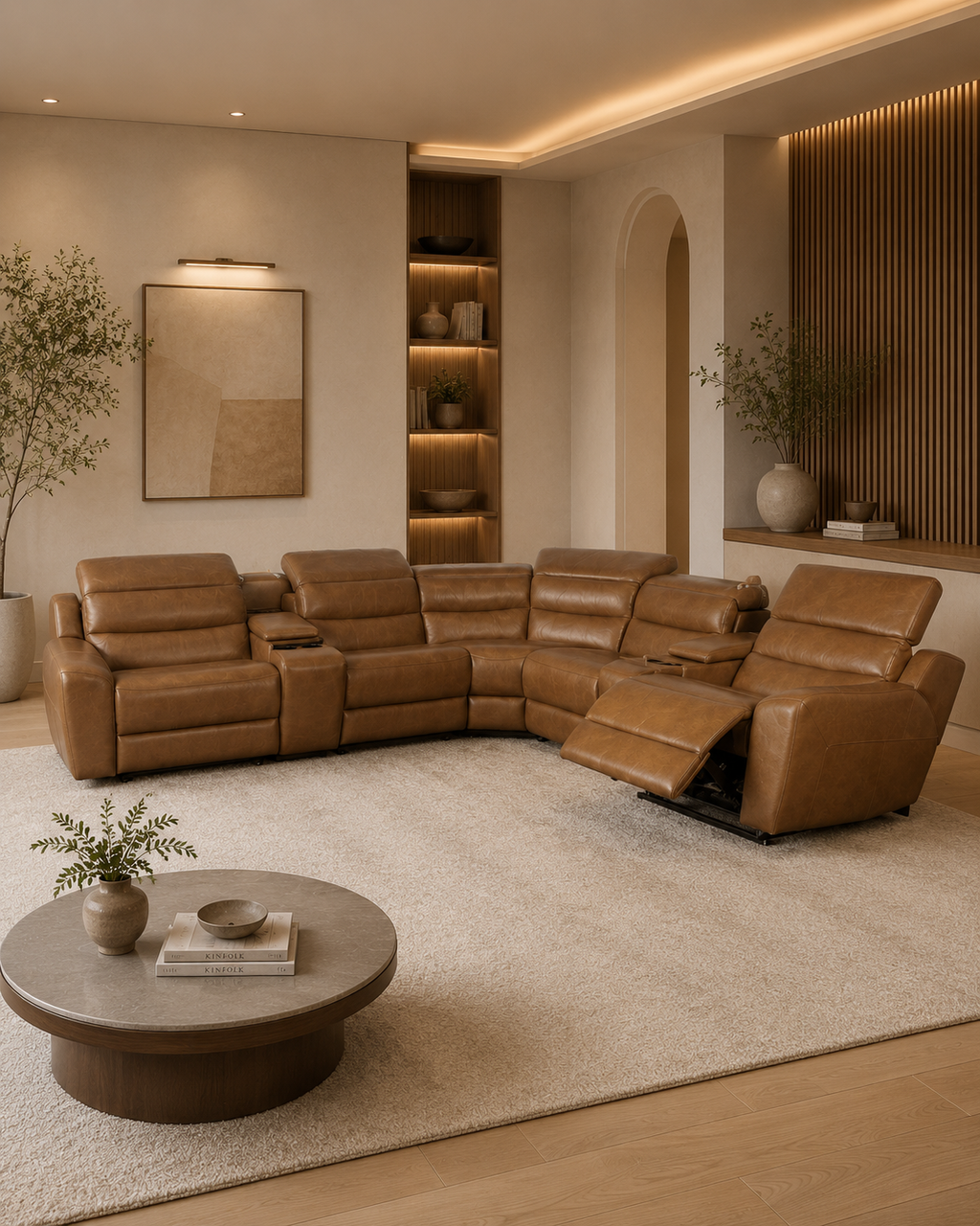 Beckett Leathaire Recliner Sectional Sofa