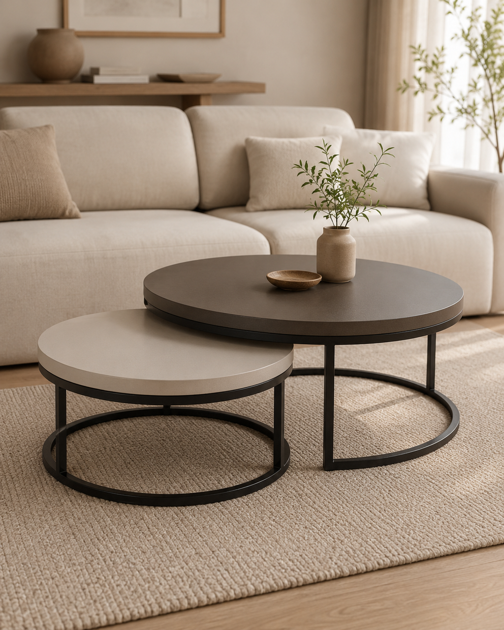 Maelis Round Nesting Coffee Table