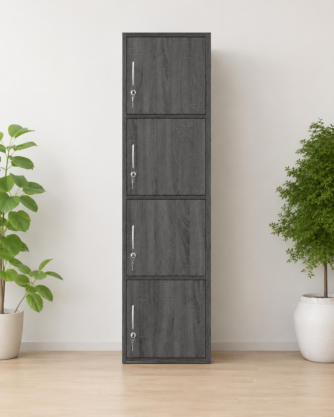 Vela Oak Lockable Storage Cabinet