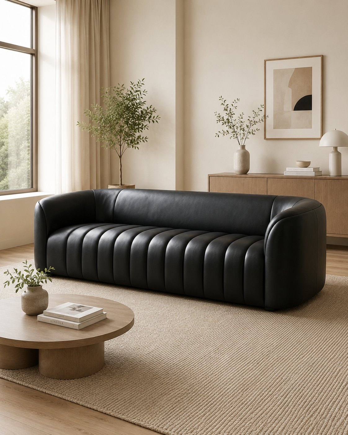 Livia Faux Leather Sofa