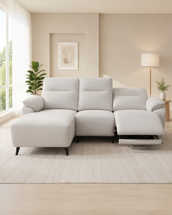 Eloise Fabric Recliner L-Shaped Sofa