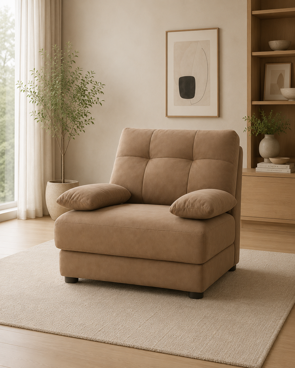Ember Fabric Adjustable Armrest Sofa