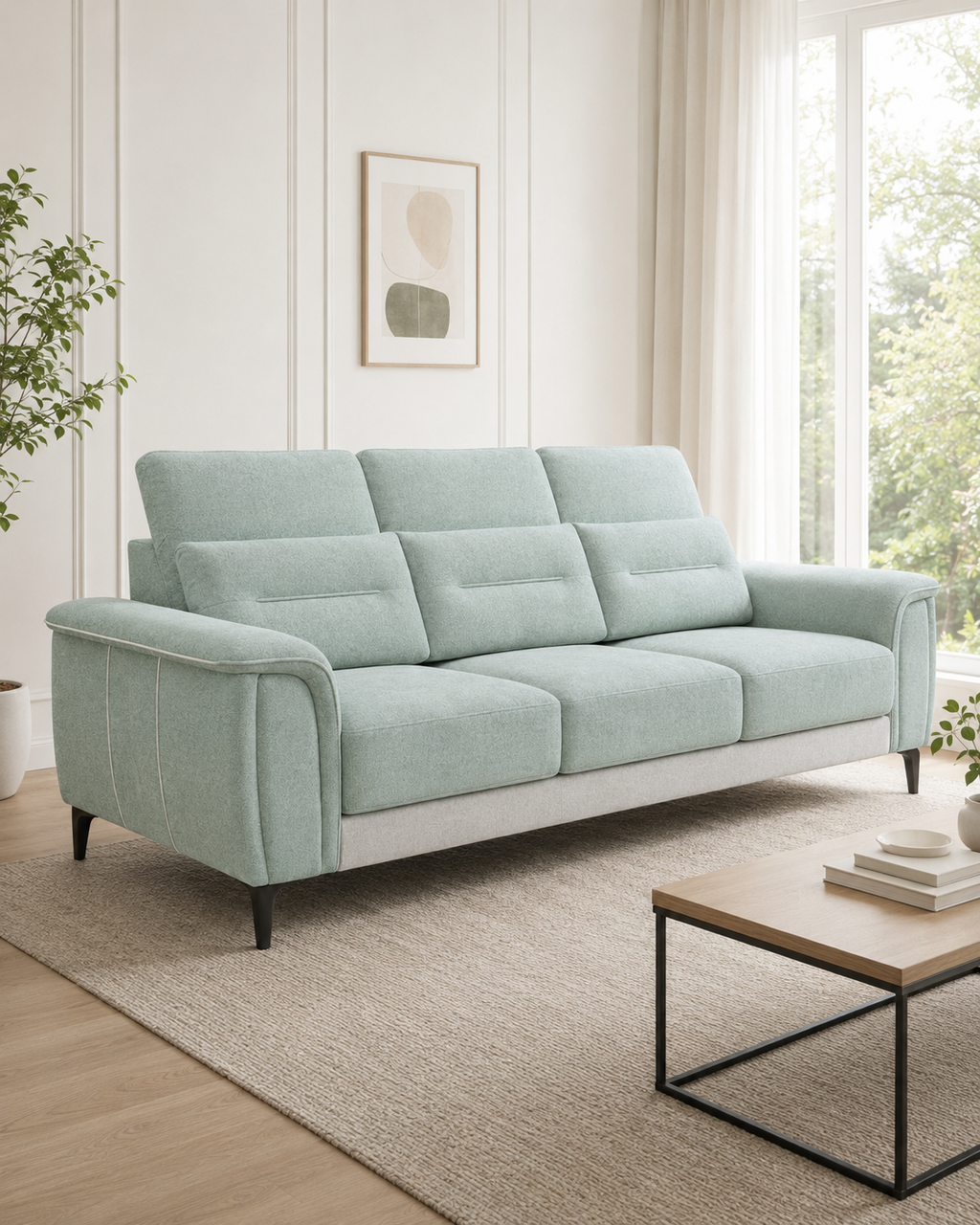Ciela Fabric Adjustable Headrest Slider Sofa
