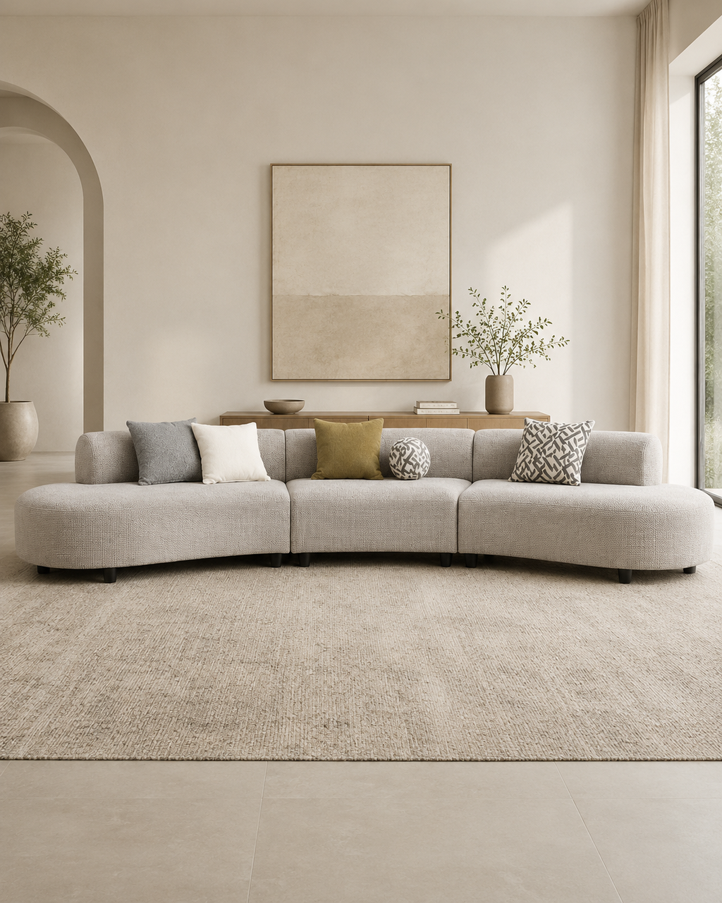 Selune Curved Fabric Sofa