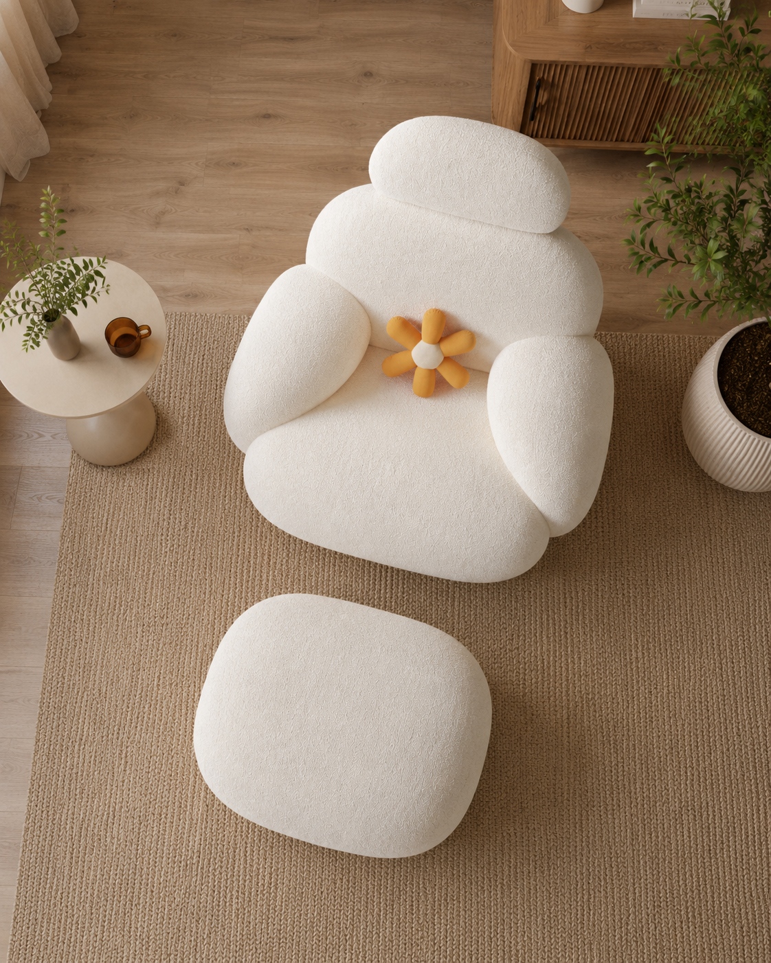 Rumi Fabric Rocking Lounge Chair